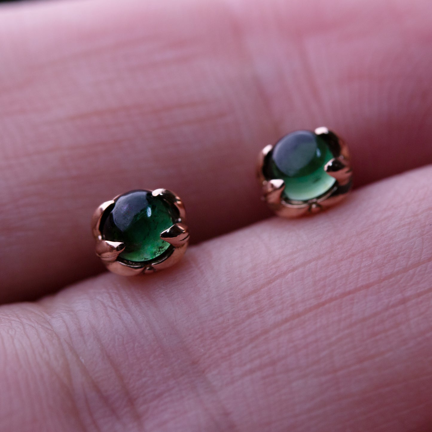 Green Tourmaline Sprout Earrings