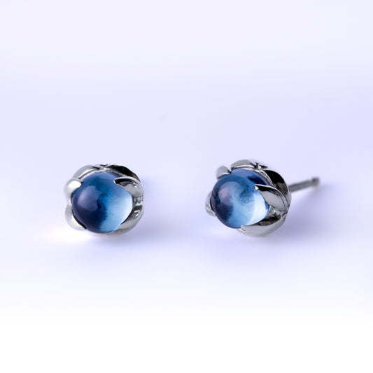 Blue Topaz Sprout Earrings