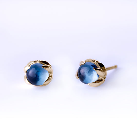 Blue Topaz Sprout Earrings