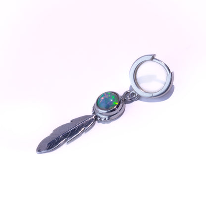 Opal Feather Earring