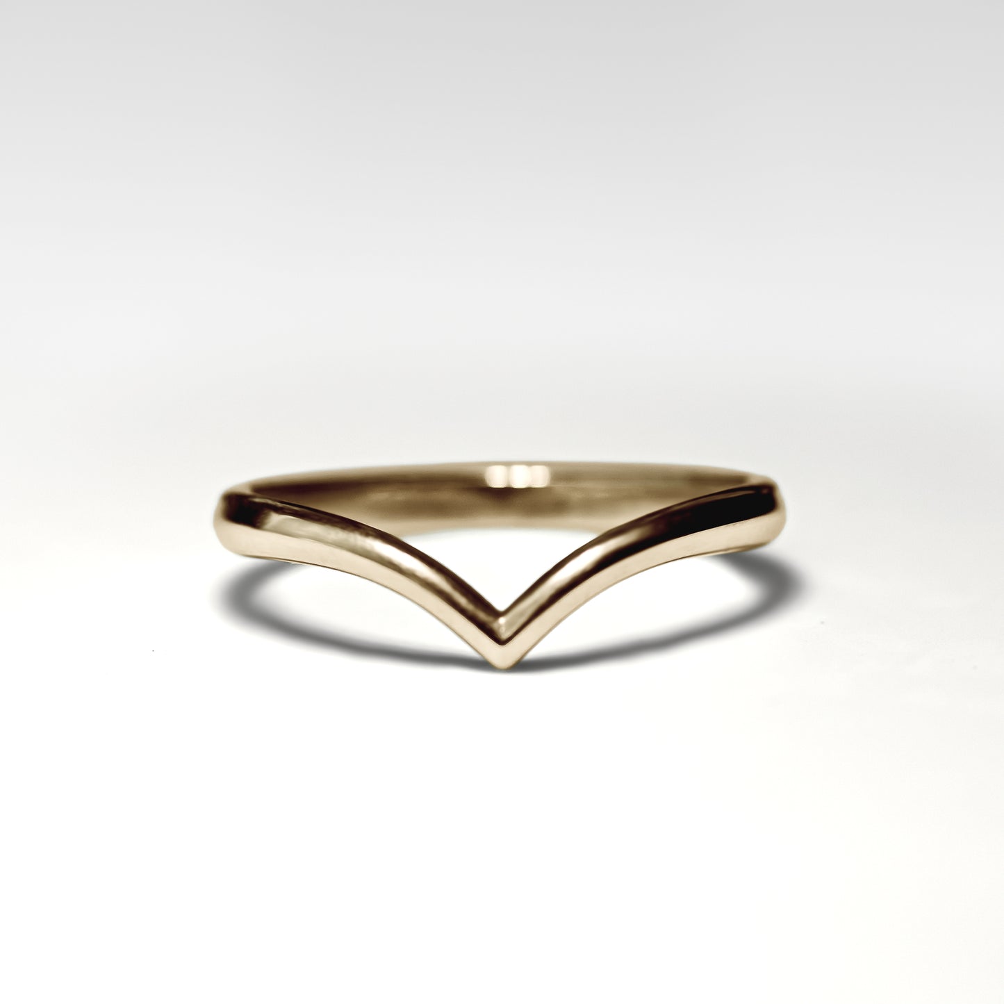 14k Solid Gold Chevron Ring
